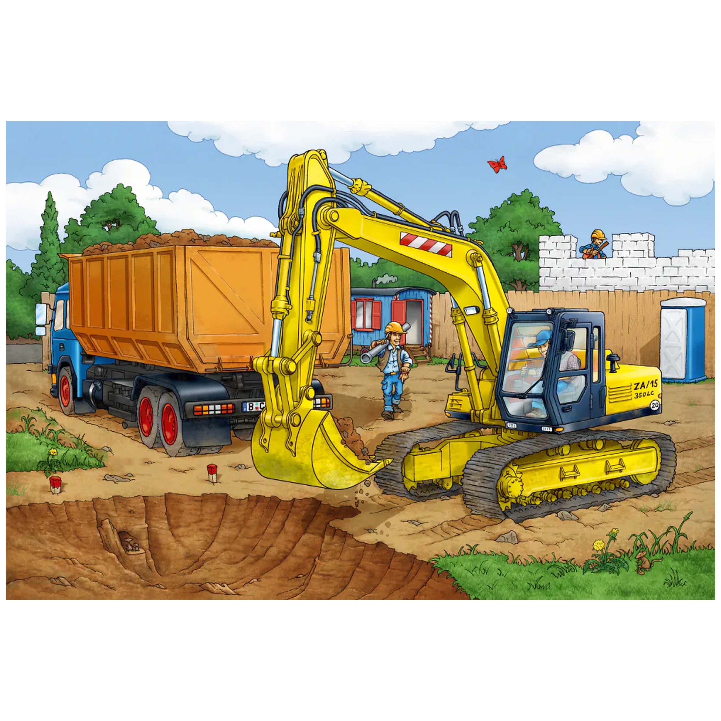 Schmidt Spiele - Excavadora 40 Pzs y Siku Vehículo de Juego - Rompecabezas