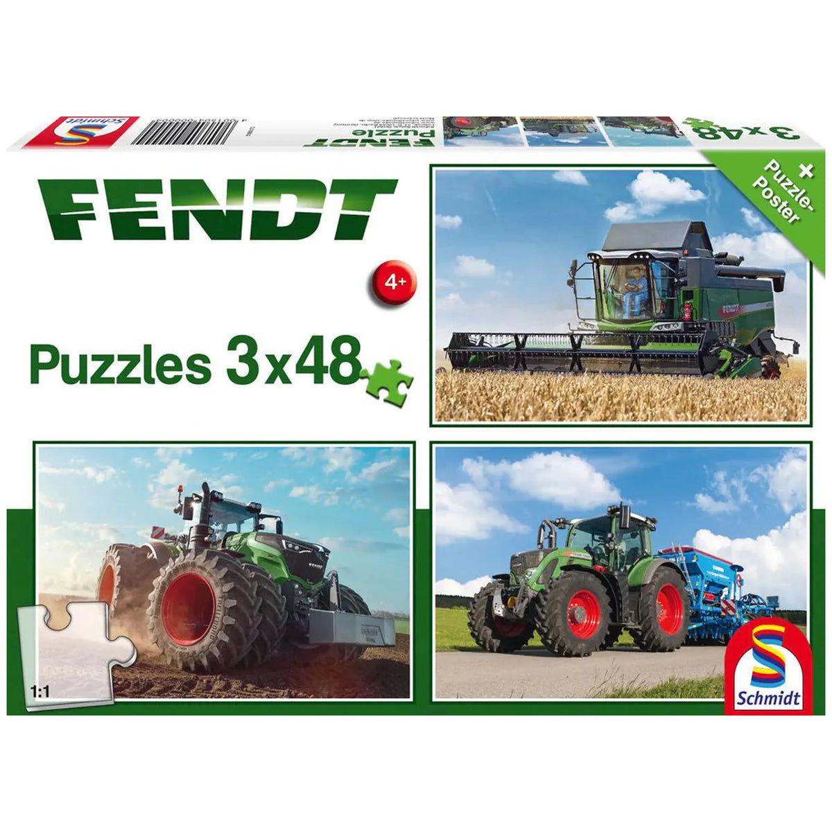 Schmidt Spiele - Fendt 1050 Vario / 724 Vario / 6275L 48 Piezas - Rompecabezas