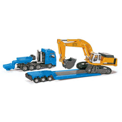 Siku - Transportador de carga pesada MAN con excavadora Liebherr - Vehículos de juego