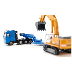 Siku - Transportador de carga pesada MAN con excavadora Liebherr - Vehículos de juego