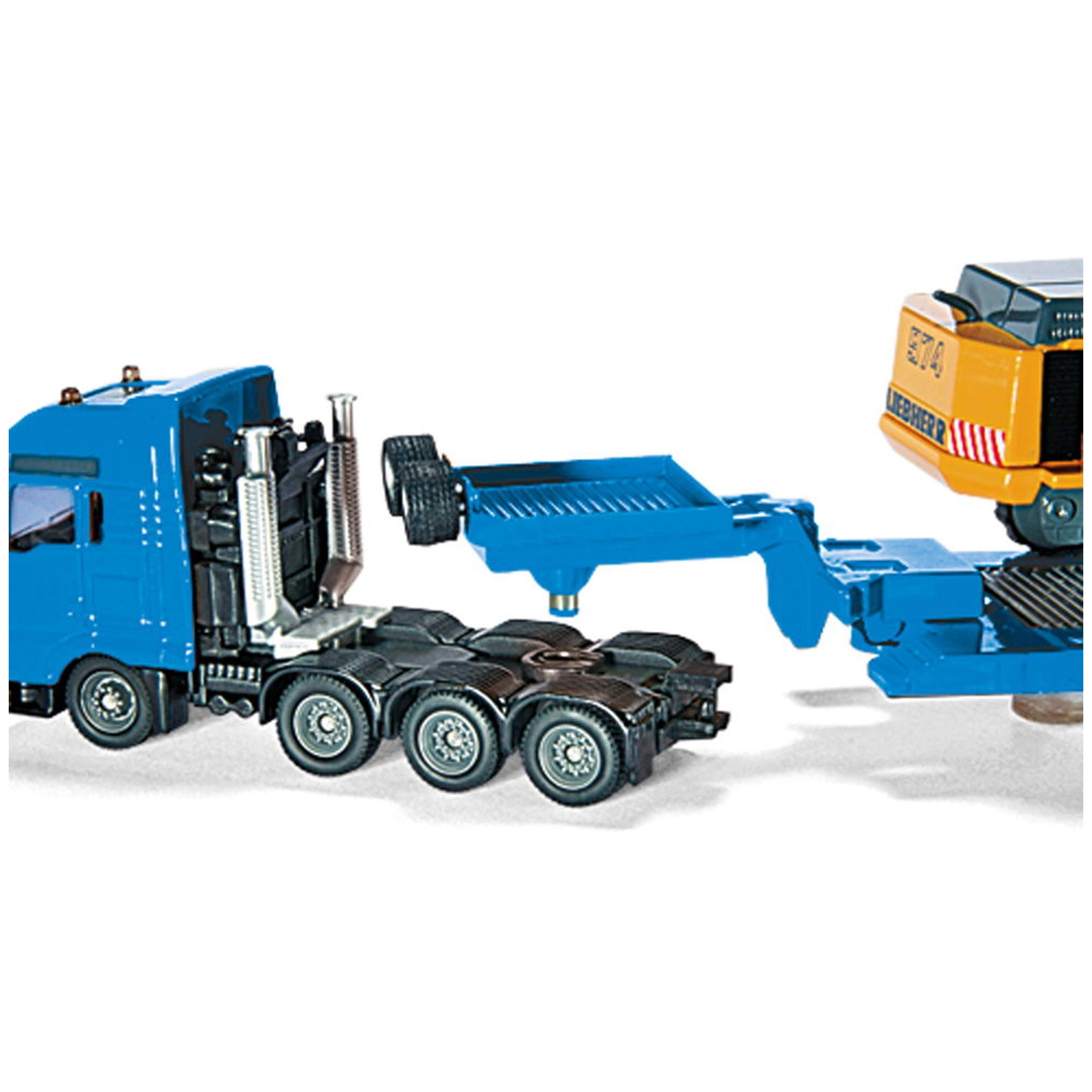 Siku - Transportador de carga pesada MAN con excavadora Liebherr - Vehículos de juego