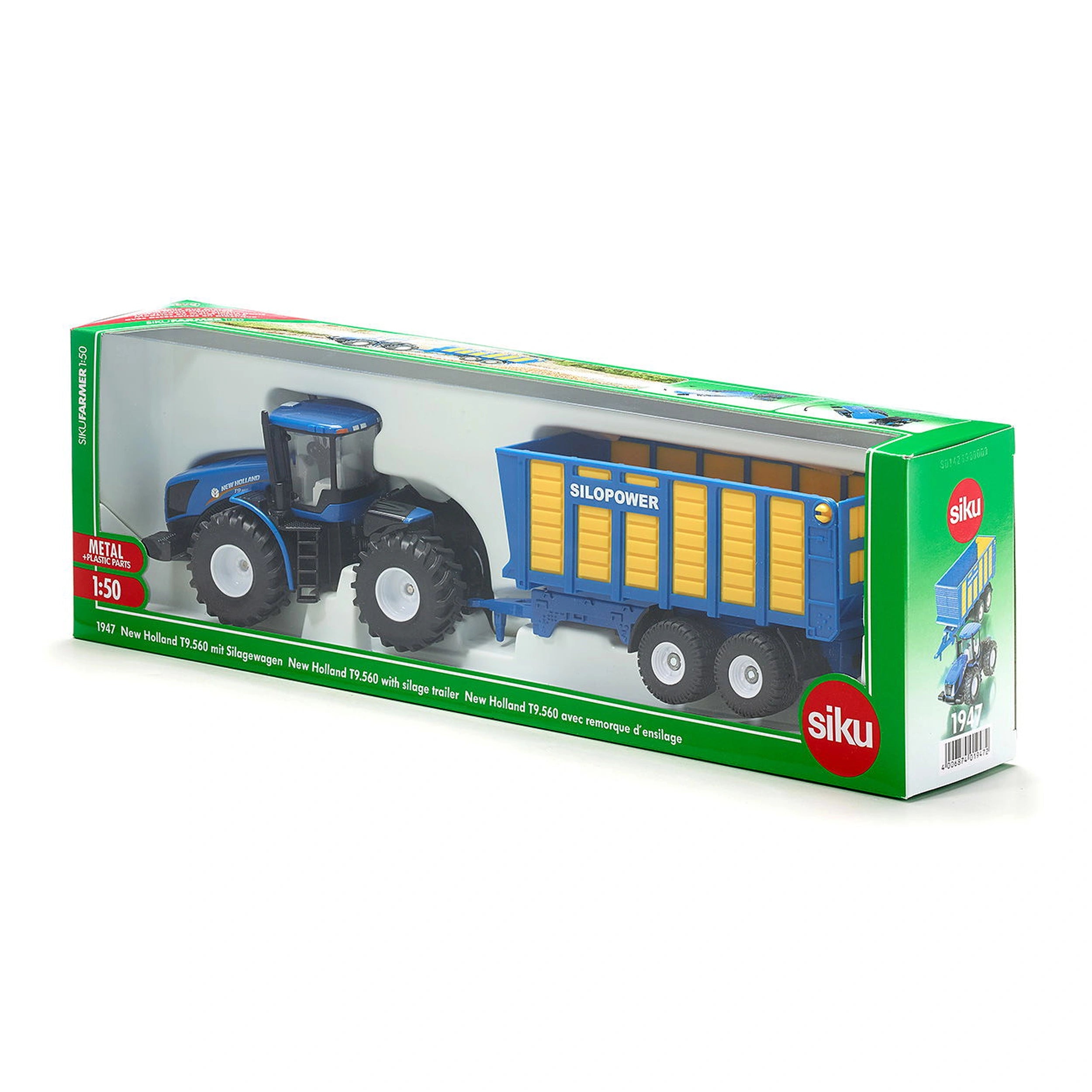 Siku - Tractor con remolque de silo - Vehículos de juego