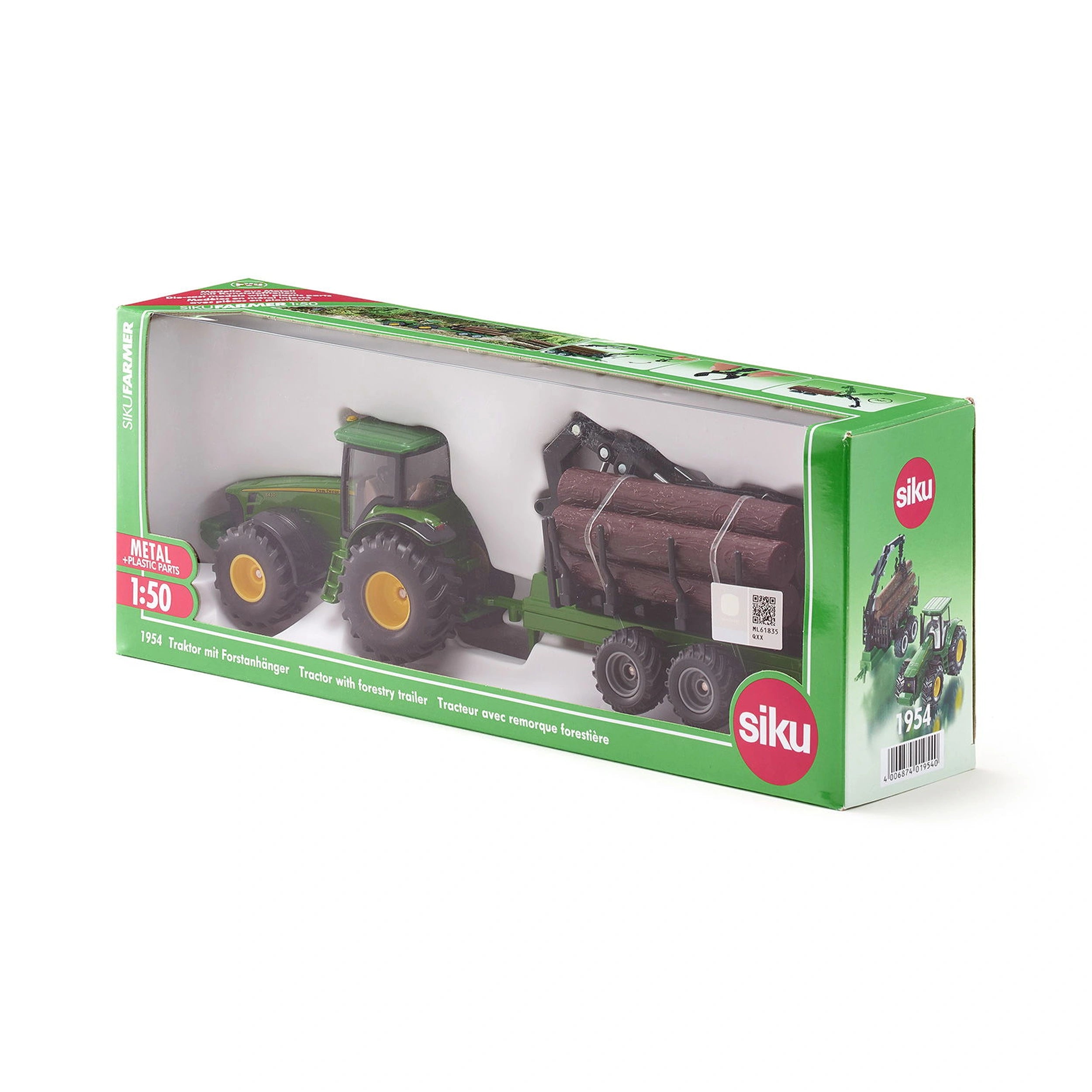 Siku - Tractor con remolque forestal - Vehículos de juego