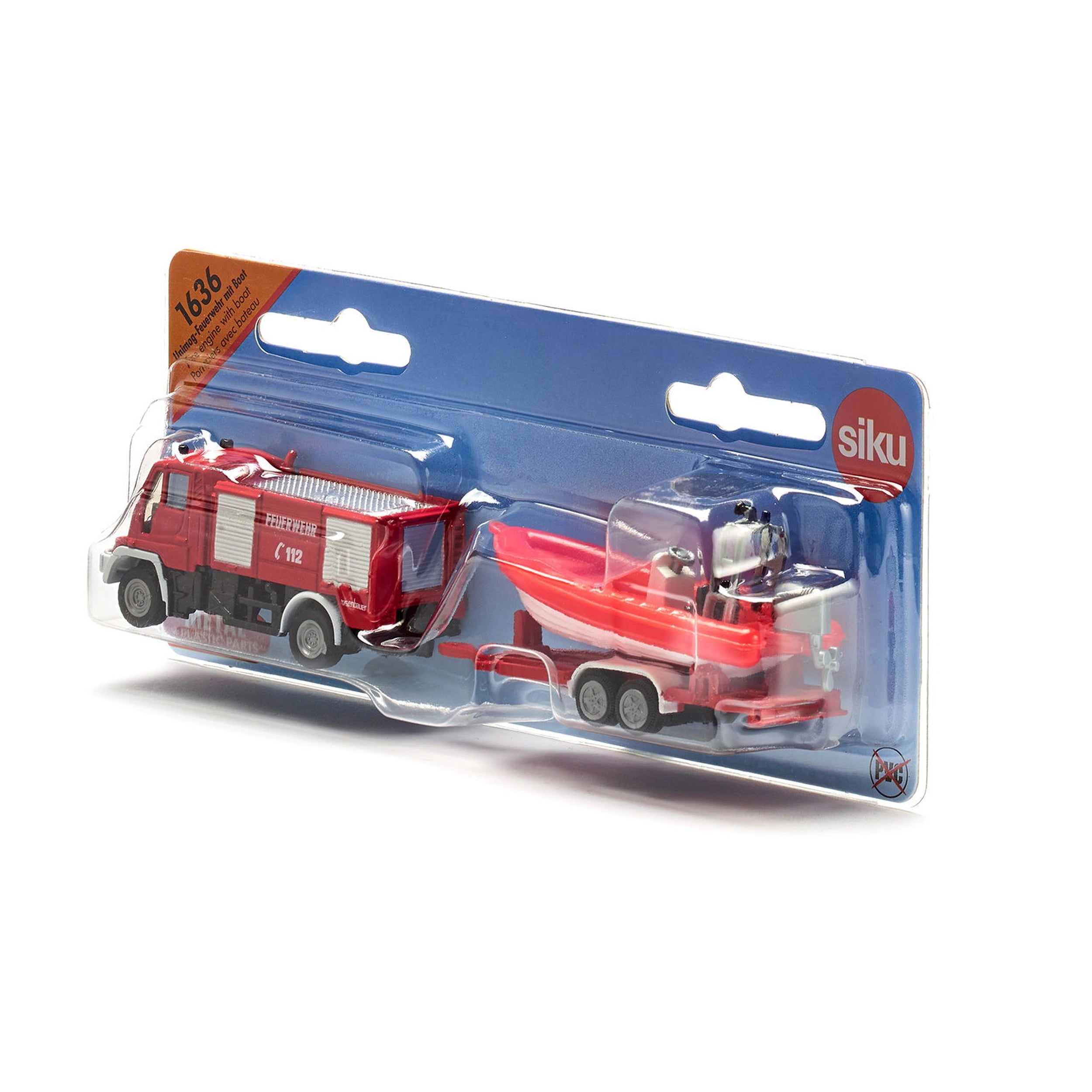 Siku - Unimog Fire engine with boat - Play Vehicles