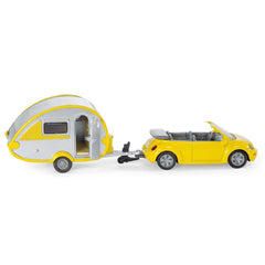 Siku - Volkswagen Beetle con remolque de caravana - Vehículos de juego