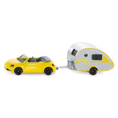 Siku - Volkswagen Beetle con remolque de caravana - Vehículos de juego