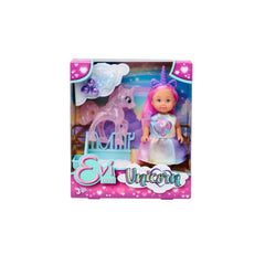 Simba - Muñecas y accesorios - Set de juego Evi Love Unicornio - 12 cm - 3 Años