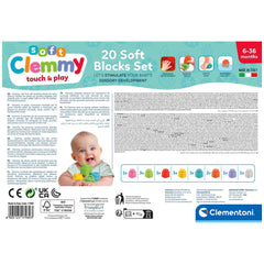 Soft Clemmy - Touch And Play 20 Soft Building Blocks Baby Activity Toys