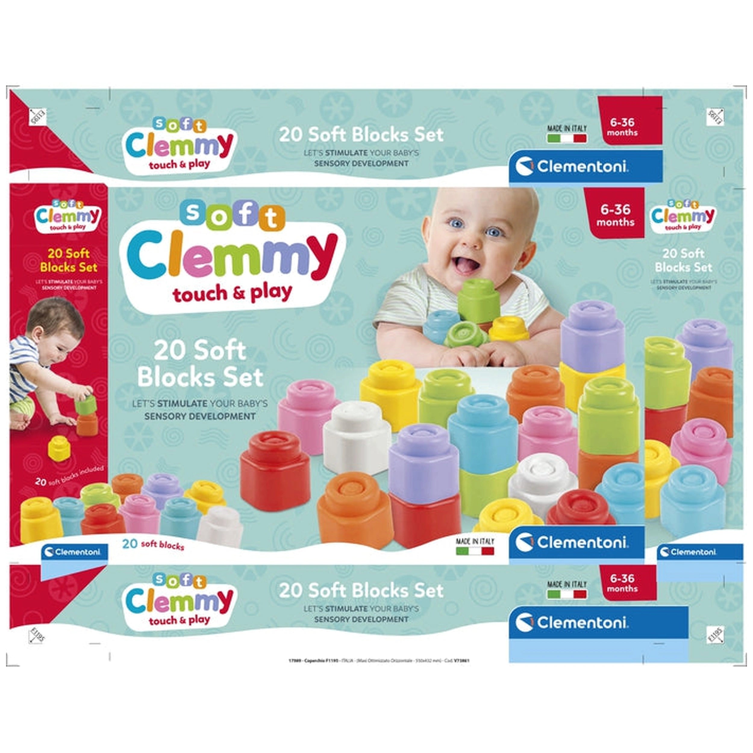 Soft Clemmy - Touch And Play 20 Soft Building Blocks Baby Activity Toys