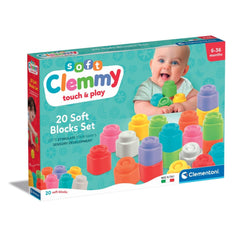 Soft Clemmy - Touch And Play 20 Soft Building Blocks Baby Activity Toys