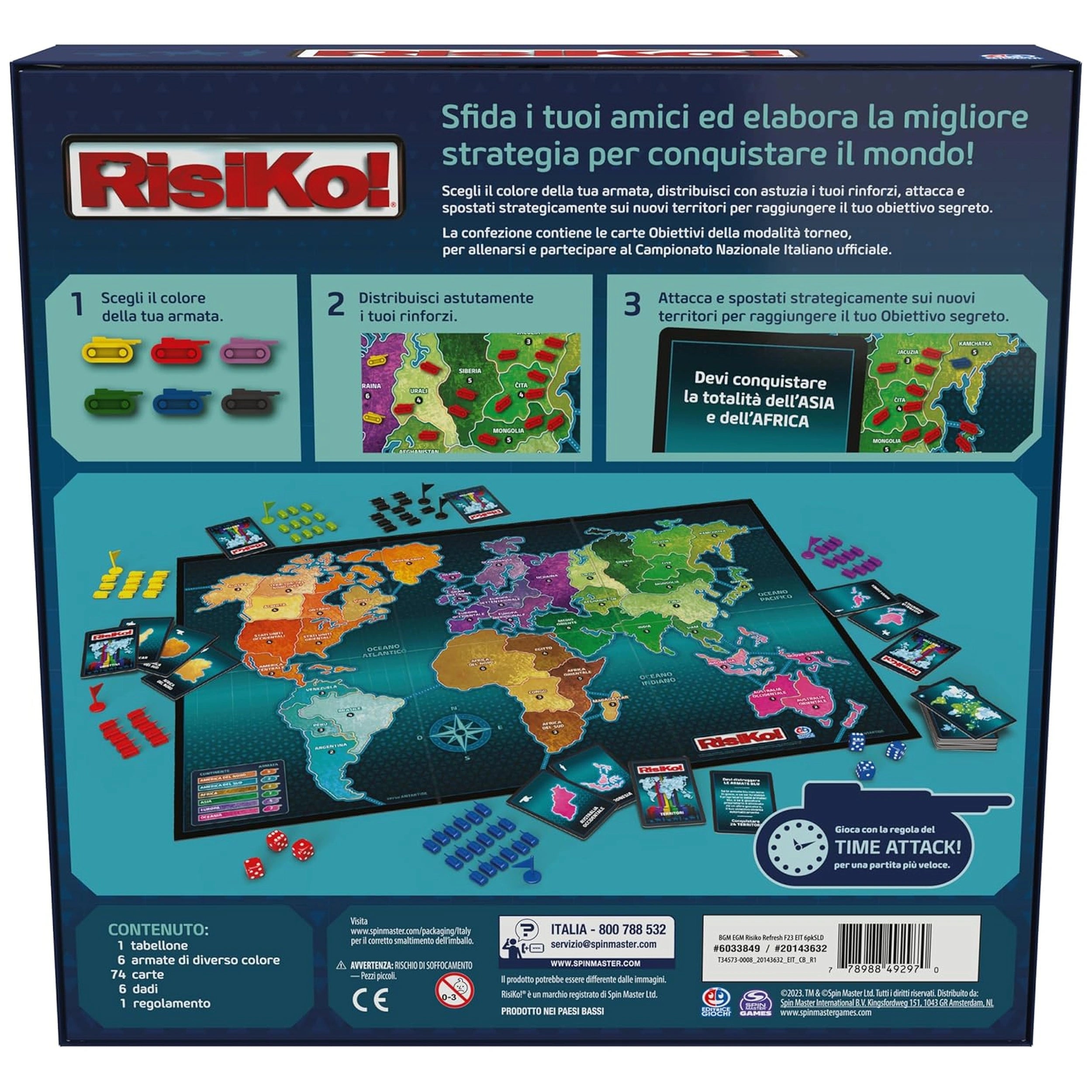 Spin Master - Juego de Mesa Risiko - Edición Italiana