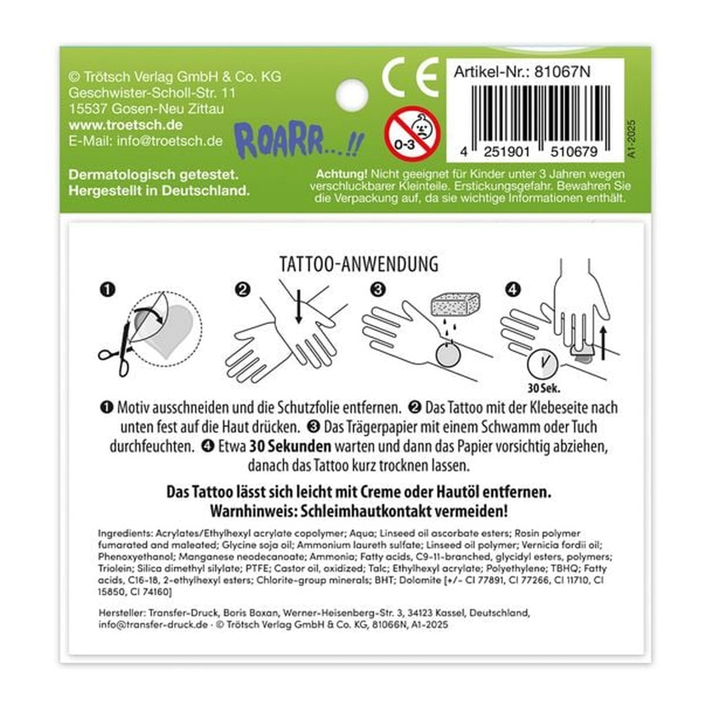 TROTSCH - Tattoosaurus Dinosaur Tattoos Arts & Crafts - German Edition