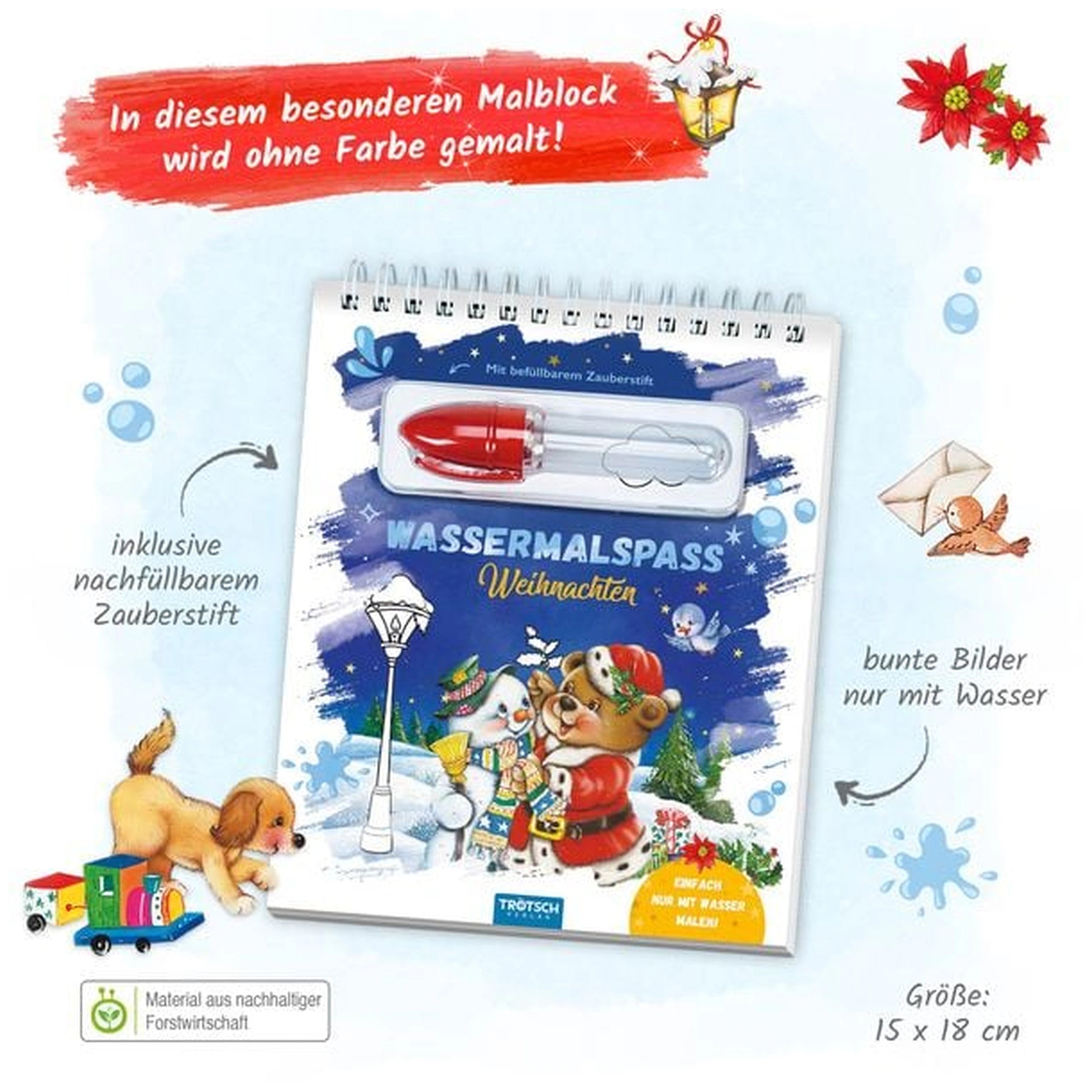 TROTSCH - Diversión con Pintura de Agua Manualidades y Artes Navideñas - Edición Alemana