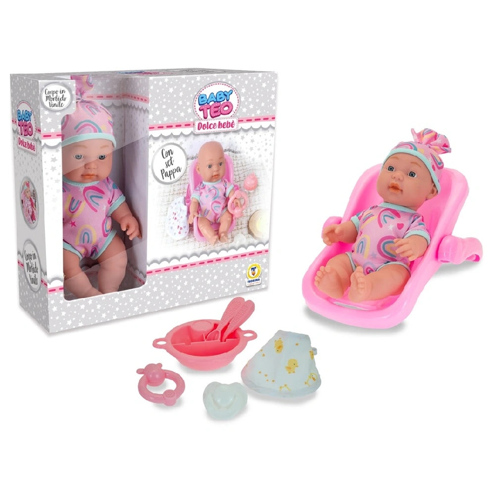 Teorema - Dolls - Baby Teo Dolce Bebè Set - Realistic Doll with Car Seat - 3 Yrs