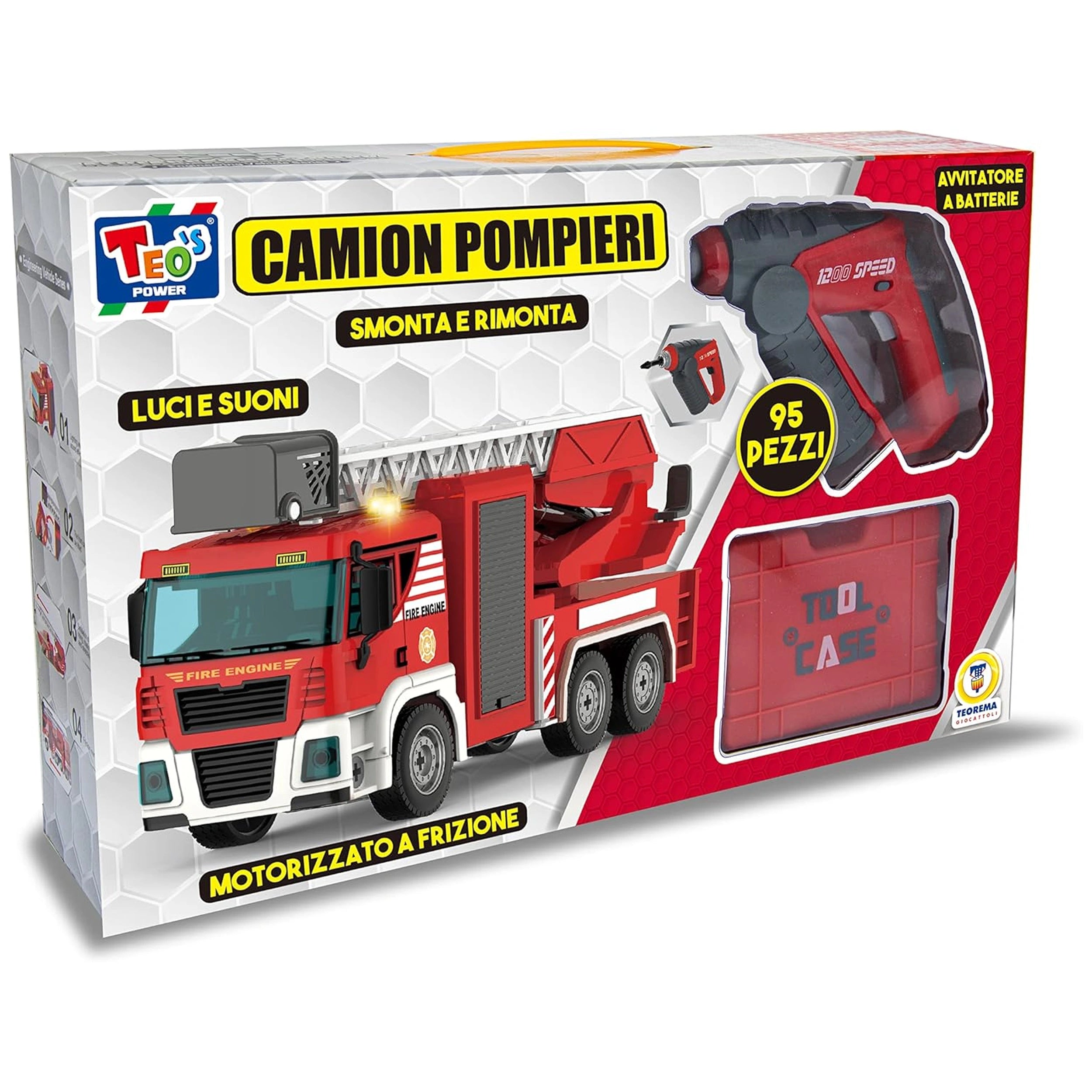 Teorema - Teos Power Fire Truck Building Set - Play Vehicles
