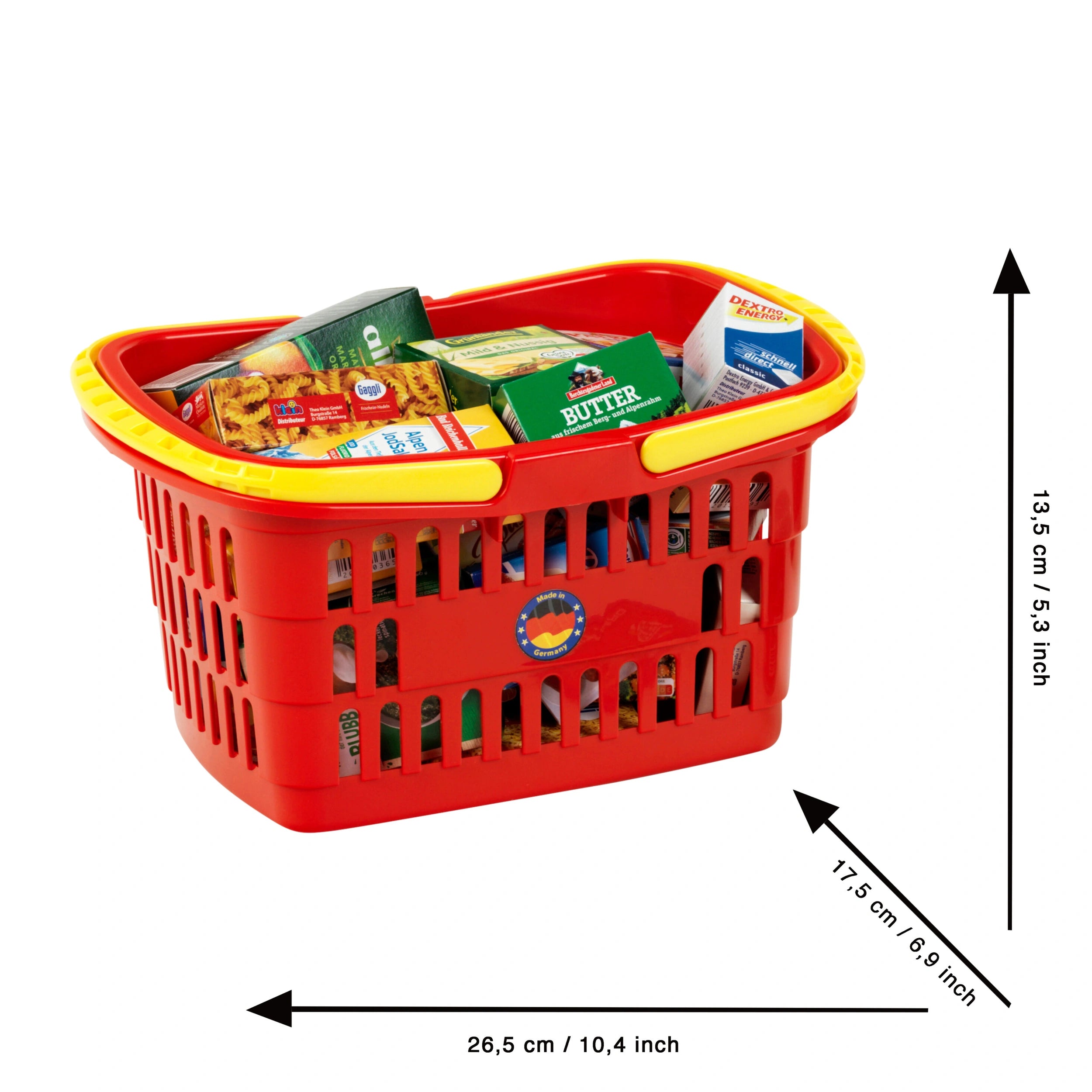 Theo Klein - Shopping Basket Filled With Products From Germany - Pretend Professions And Role Playing