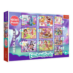 Trefl - 10 Puzzles en 1 - Puzzles - +4 - Enchantimals Adventures - TRF90354