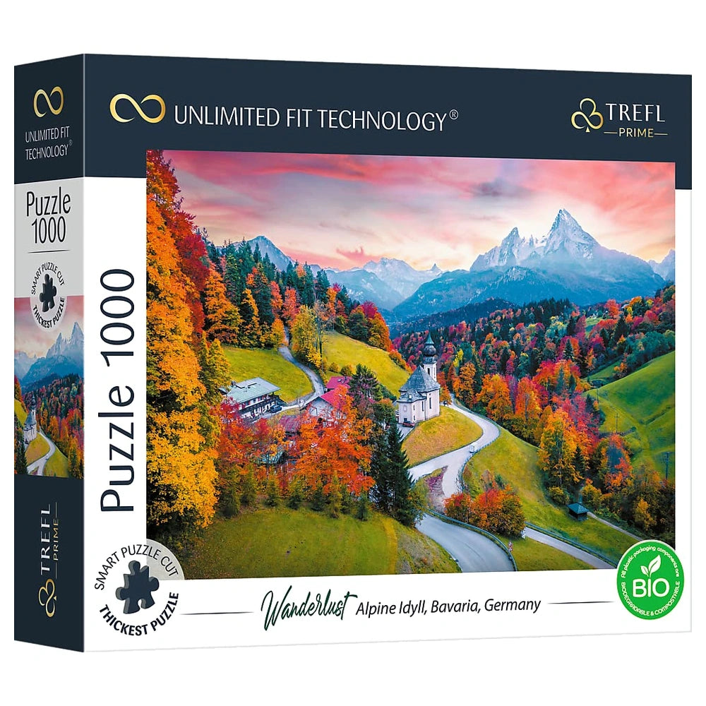 Trefl - 1000 Piece Puzzle UFT - Wanderlust At the foot of Alps, Bavaria, Germany - Puzzles Age +14 - TRF10703