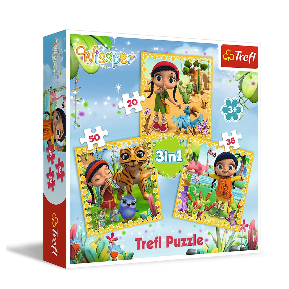 Trefl - 3 Puzzles en 1 - Wissper Un Viaje Fantástico - Puzzles - +3 - TRF34834