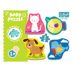 Trefl - 4 Puzzles in 1 Shaped - Baby Classic Animals - Puzzles Age +1 - TRF36074