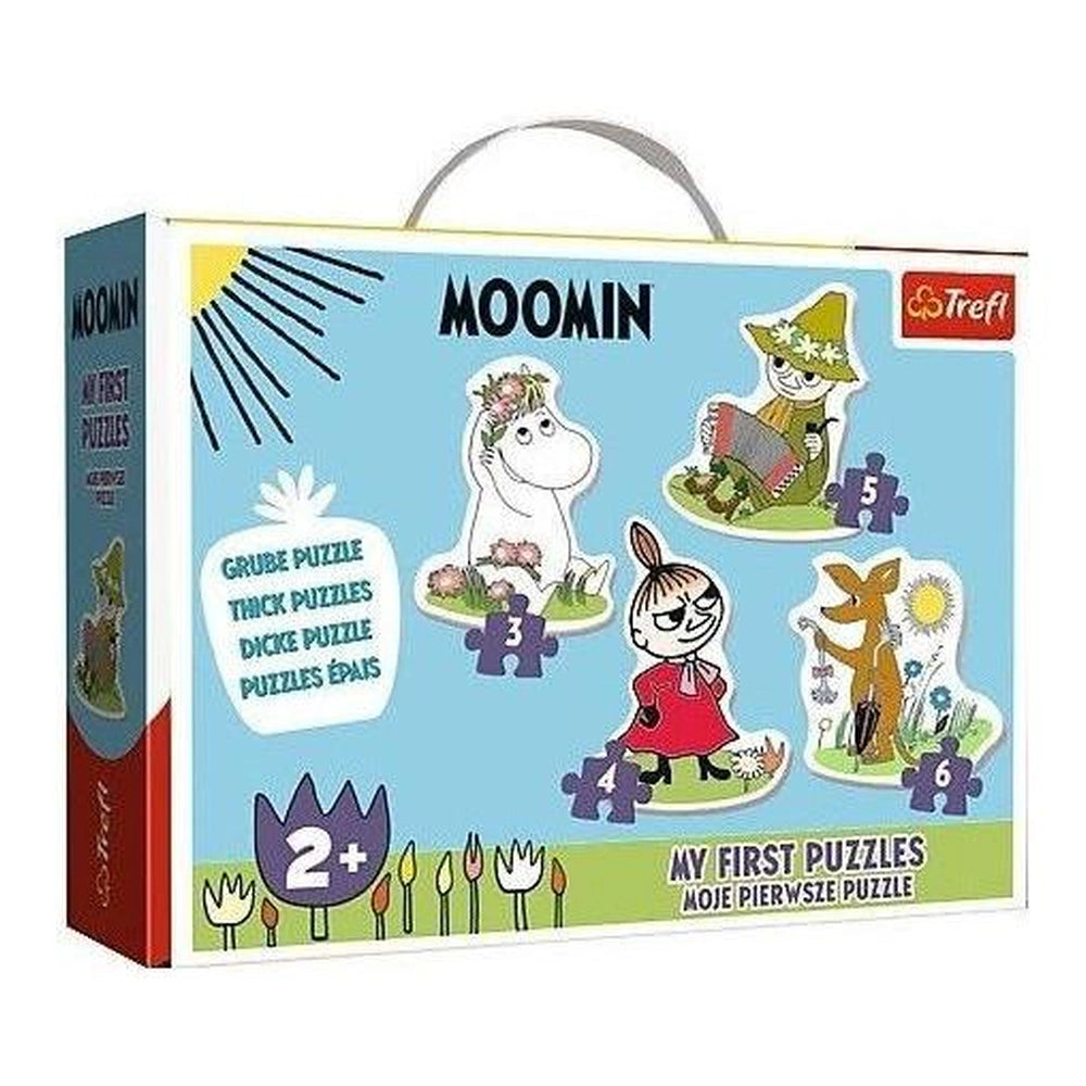 Trefl - 4 Puzzles in 1 Shaped Puzzle - Baby Puzzle Happy Moomins - Puzzles Age +2 - TRF36094