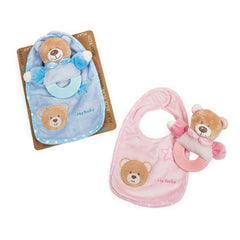 Venturelli - Set de baberos de sonajero de felpa - Animales de peluche