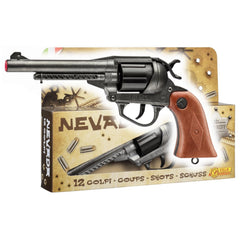 Revolver de Juguete de Metal Viejo Villa Nevada de 12 Tiros