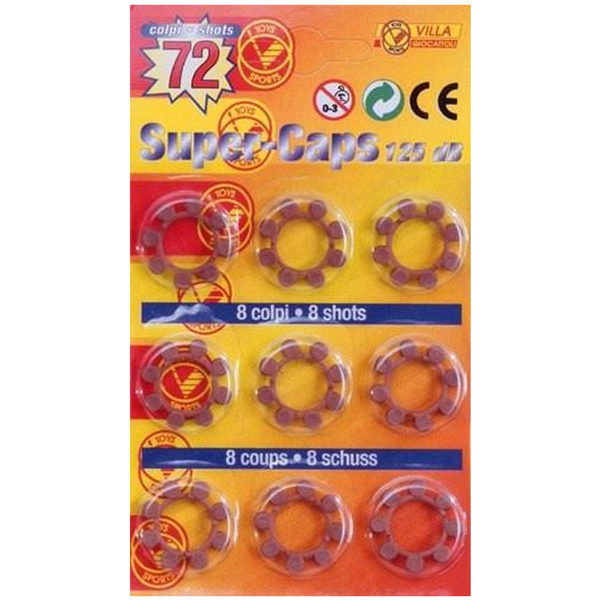 Villa - Super-Caps-Blister-8-Shots-125-dB - Armas-Juguetes-Gadgets