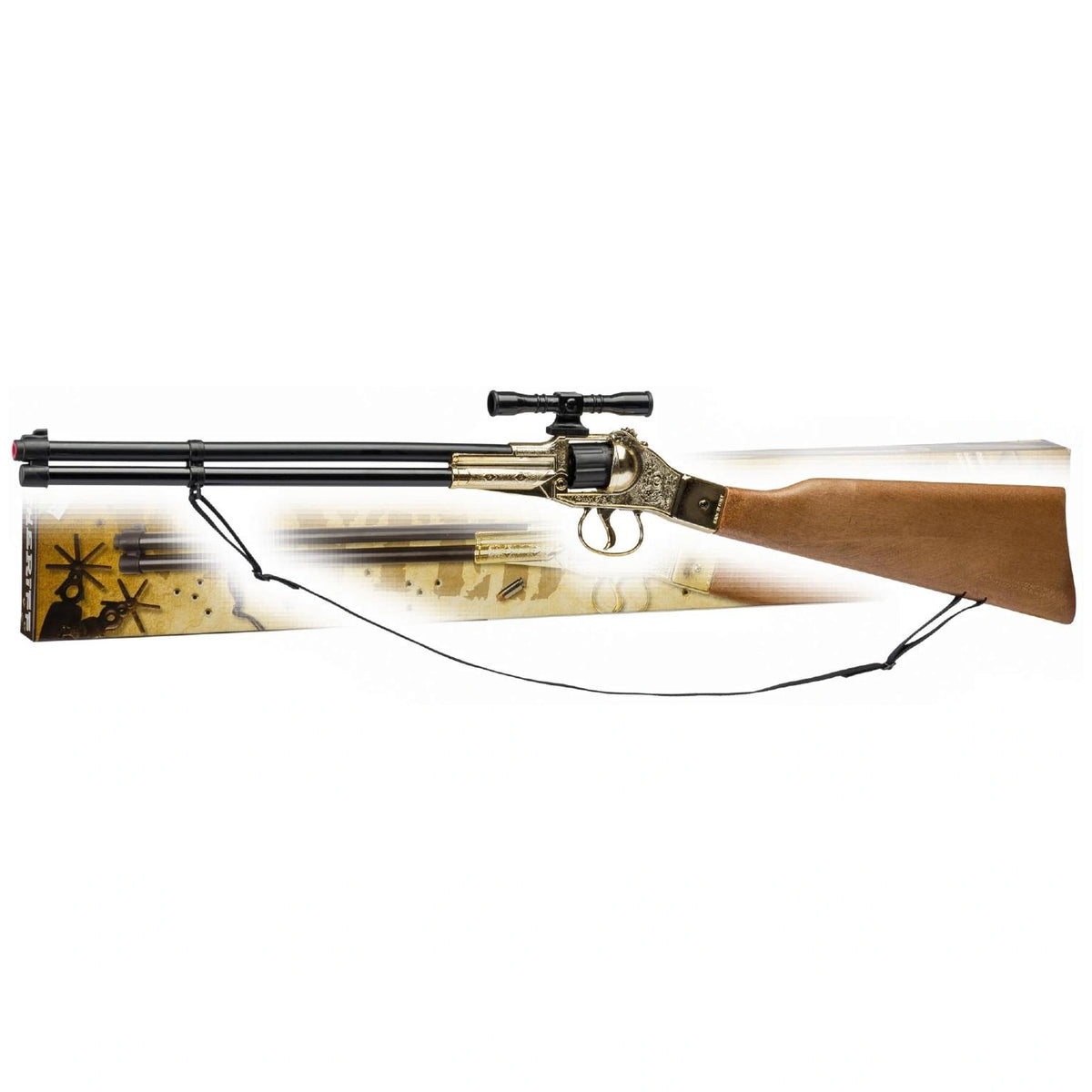 Villa - Western-Policía-Sheriff-Rifle de Juguete de Metal Dorado de 8 Tiros - Figuras de Acción de Juguete