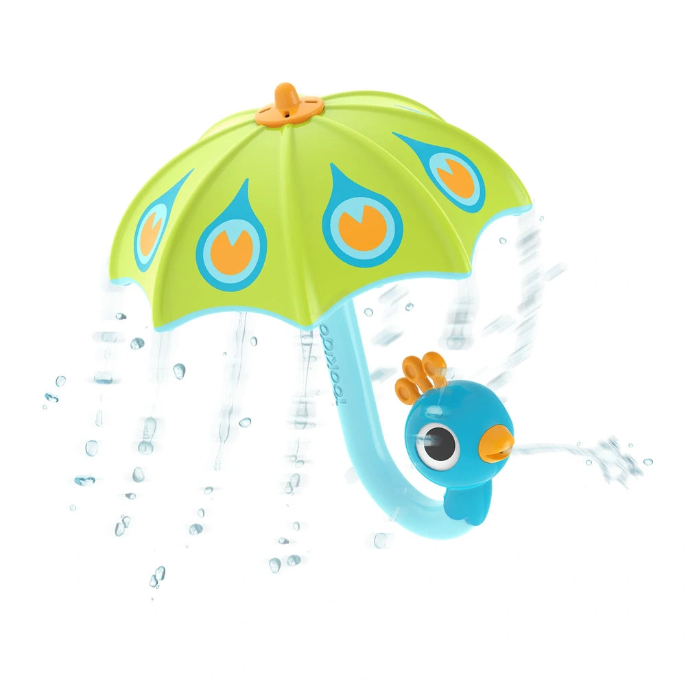 Yookidoo - Fill 'N' Rain Peacock Umbrella - Juguetes de Baño - 18 Meses+ - YKD40223