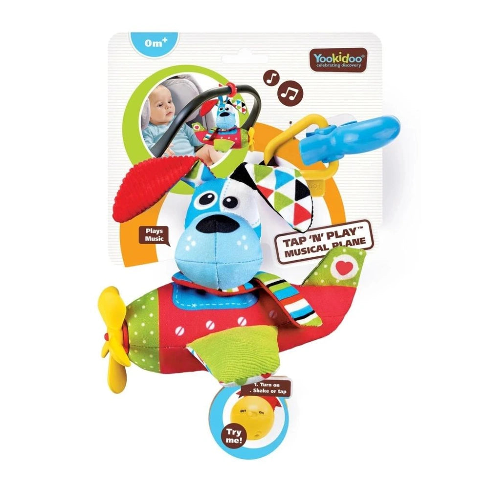 Yookidoo - Tap 'N' Play Musical Plane Dog - Juguetes de Actividad para Bebés - 0M - YKD40148