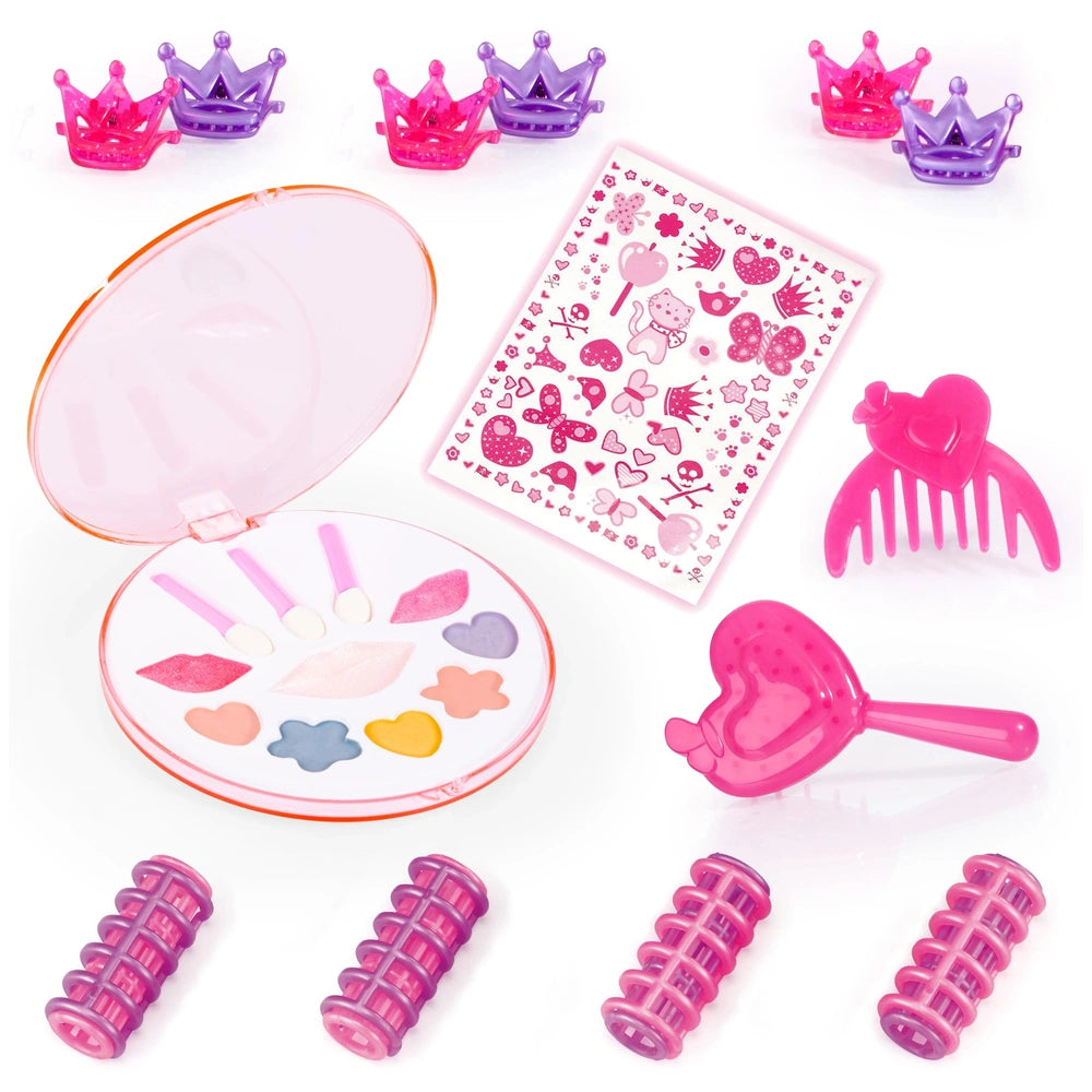 BAYER DESIGN Charlene Super Model playset features glossy pink, purple, and white plastic components with various shapes.