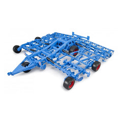 Blue Bruder Lemken Cultivator Koralin 9 model with black wheels and red hubs, showcasing detailed agricultural machinery design.