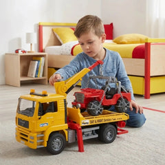 Bruder - Camión de desguace Man Tga con vehículo todoterreno - Vehículo de juego