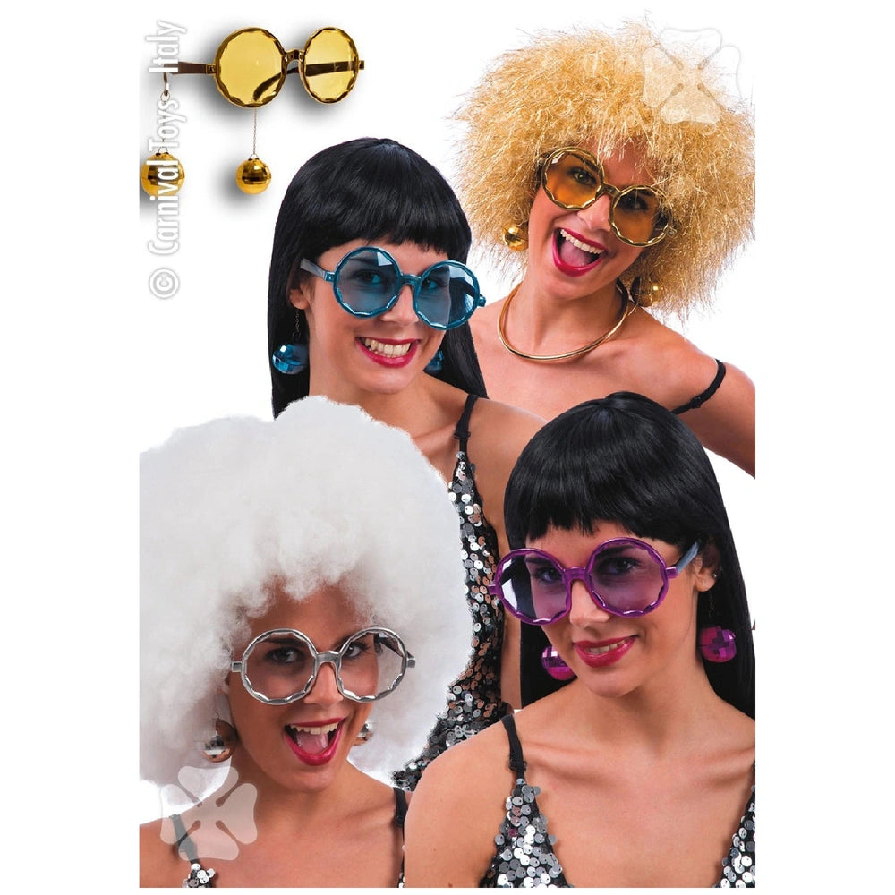 Carnival Toys - Colorful Disco Dance Glasses With Earrings For Fun Dress Up - Pretend Professions And Role Playing