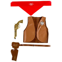 Carnival Toys - Set de Vaquero con Chaleco, Pistola, Bandana y Funda para Cinturón para Niños - Profesiones de Imaginación y Juego de Roles