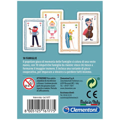 Clementoni - 10 Juegos de Cartas de Memoria de Familias - Edición Italiana