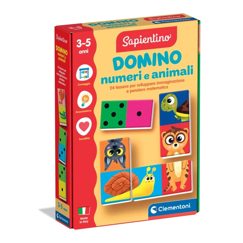 Clementoni - Dominó-Números-y-Animalitos - Juegos de Mesa