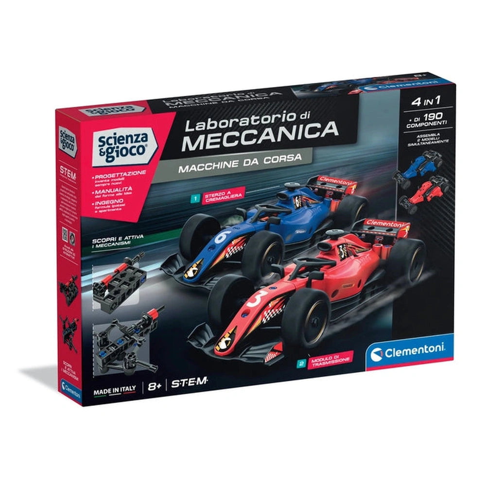 Clementoni - Juguetes de Construcción STEM de Coches de Carreras
