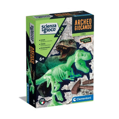 Clementoni Scienza E Gioco Lab - Archeogiocando - Juguetes de Juego del Tirannosaurus Rex que Brillan en la Oscuridad