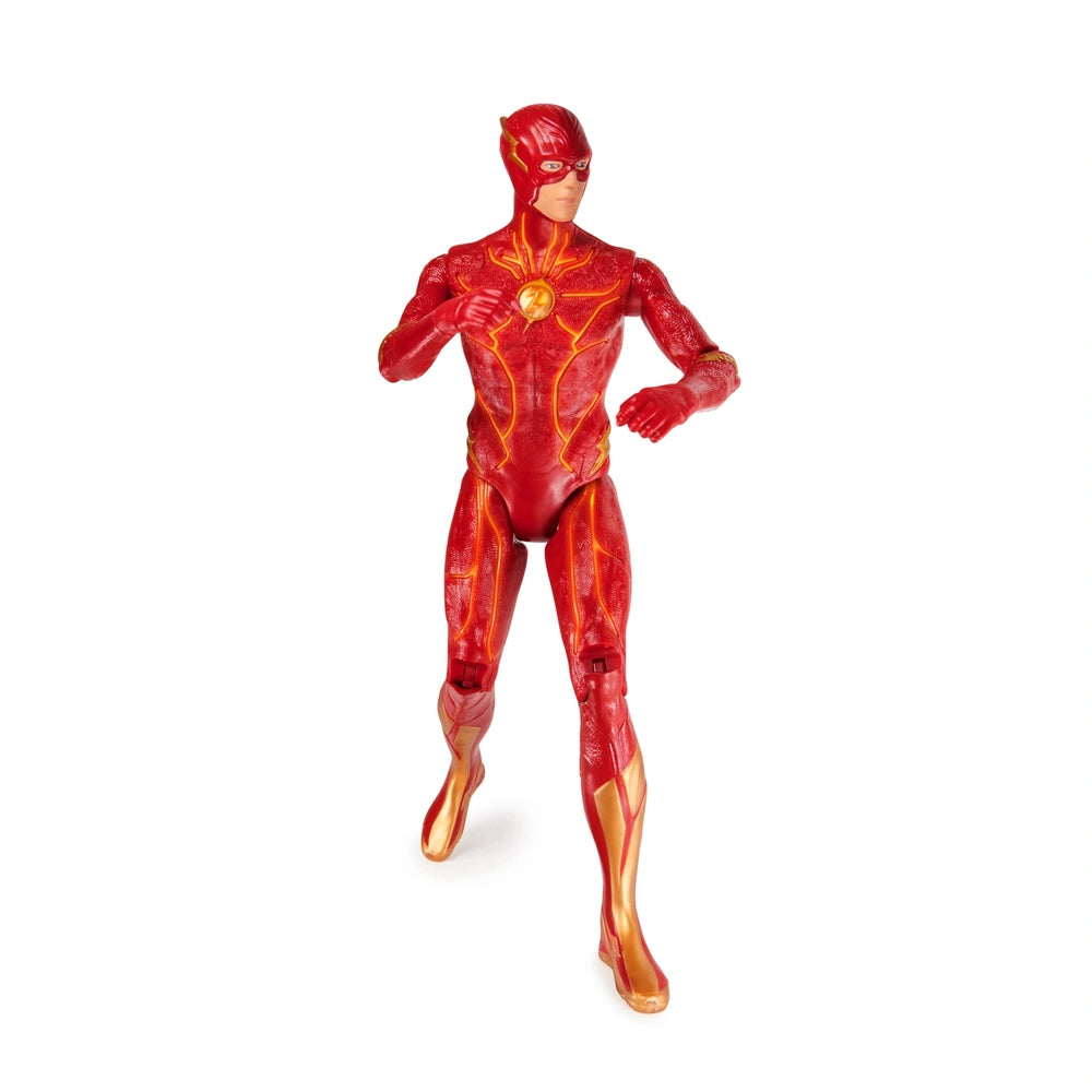 DC Comics Speed Force The Flash action figure features a red and yellow costume, standing in a powerful pose against a white 