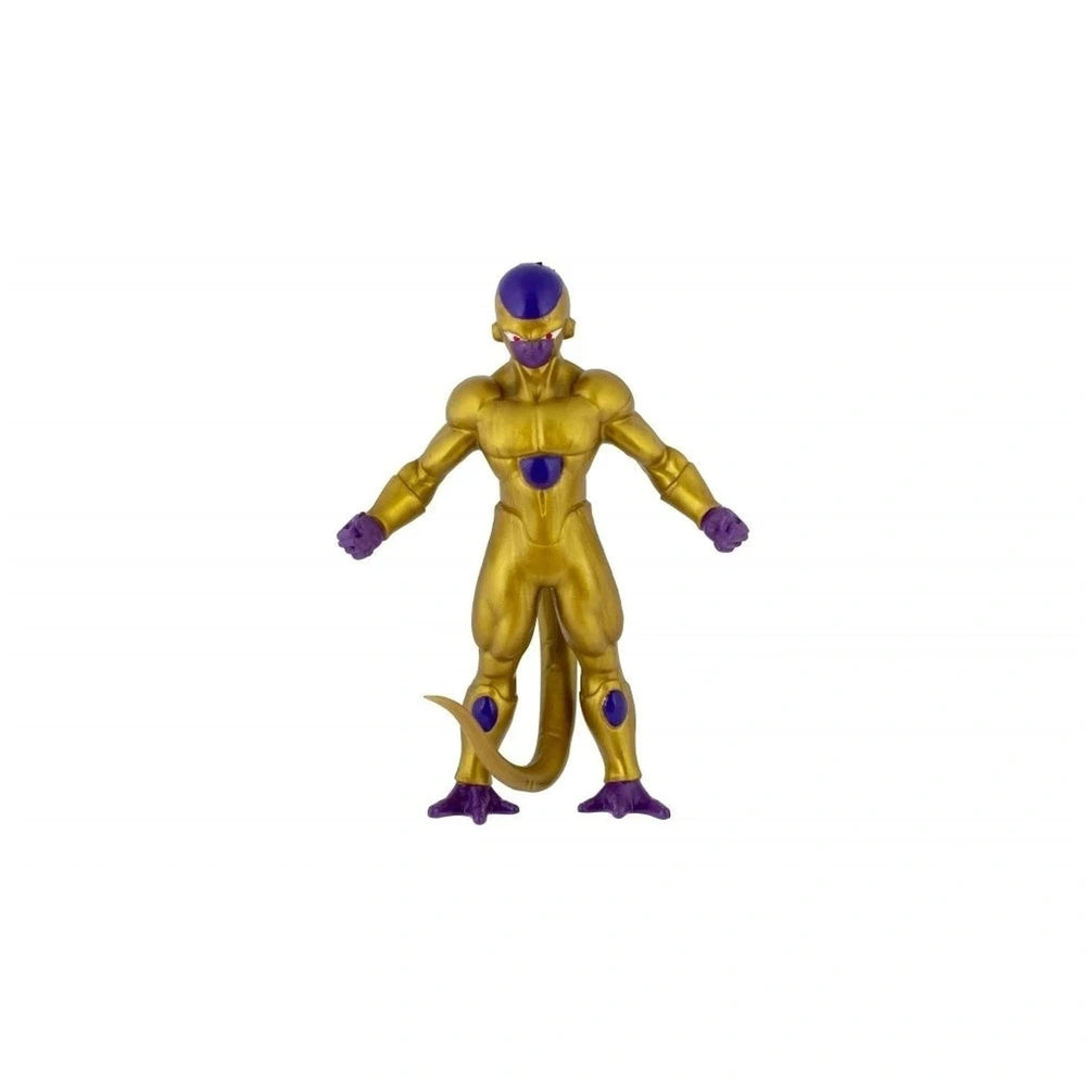 Dragon Ball Monster Flex action figure features a muscular body in gold with purple accents, emblems, and a purple helmet.