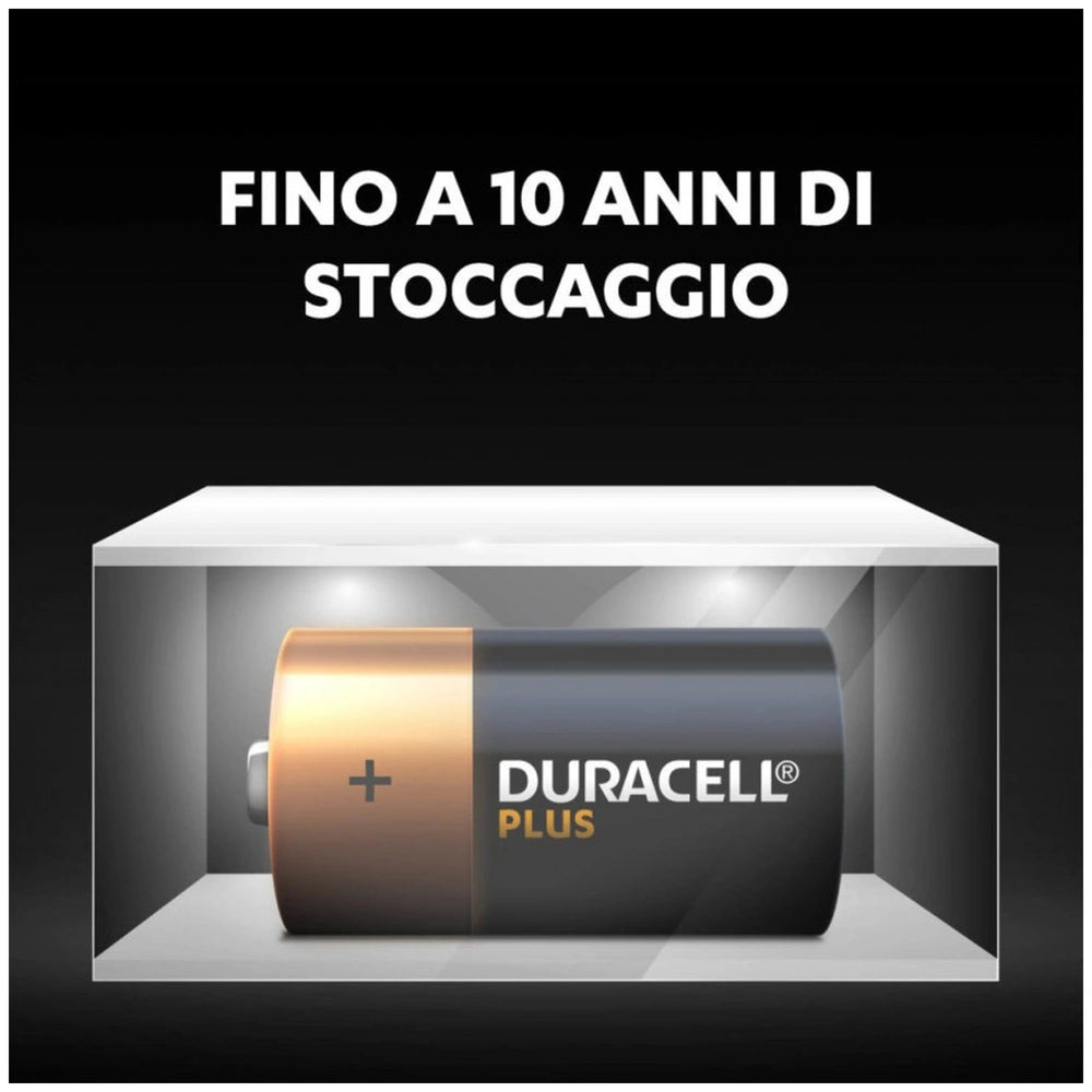 Duracell Plus Power Type C alkaline battery 1.5 V with glossy metallic surface, displayed on white against a black background