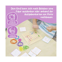 Eichhorn Montessori Geometry Board with colorful components for kids, promoting creativity and hands-on learning activities.