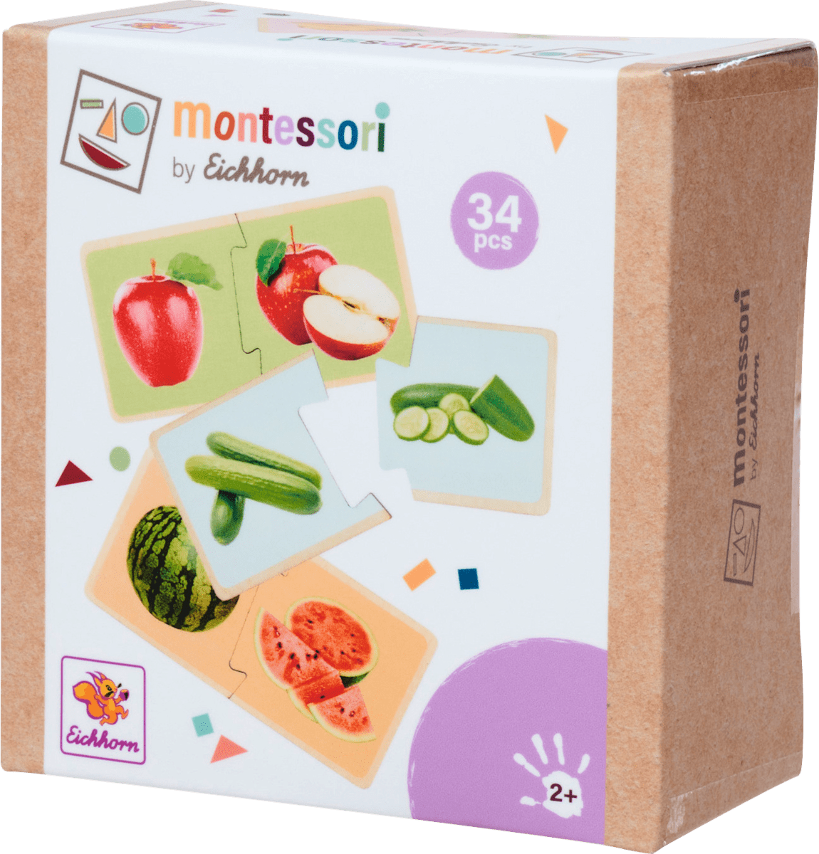 Montessori - Rompecabezas de Madera de Frutas y Verduras - Juguetes Educativos