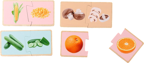 Montessori - Rompecabezas de Madera de Frutas y Verduras - Juguetes Educativos