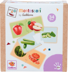 Montessori - Rompecabezas de Madera de Frutas y Verduras - Juguetes Educativos