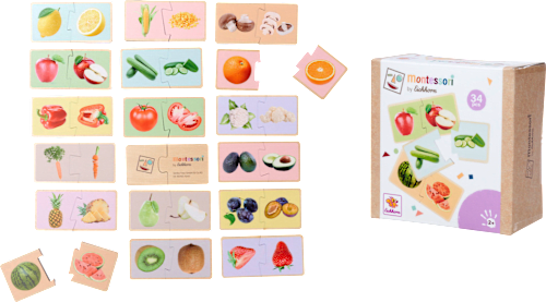 Montessori - Rompecabezas de Madera de Frutas y Verduras - Juguetes Educativos