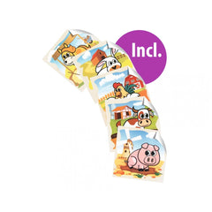 Eichhorn Wooden Block Puzzle Farm features colorful cartoon animal stickers, perfect for childrens playful learning.