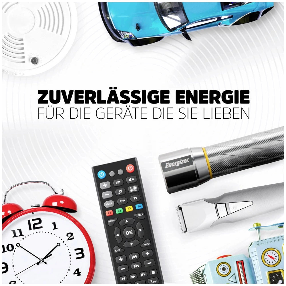 Energizer Max LR14 C battery pack with alkali-manganese composition, featuring a glossy plastic surface and vibrant packaging